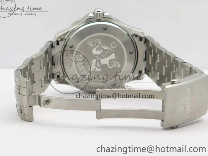 0823 Flexible Seamaster 300M SS OMF 1:1 Best Edition Black Dial Matt Black Ceramic Bezel On SS Bracelet A 8147